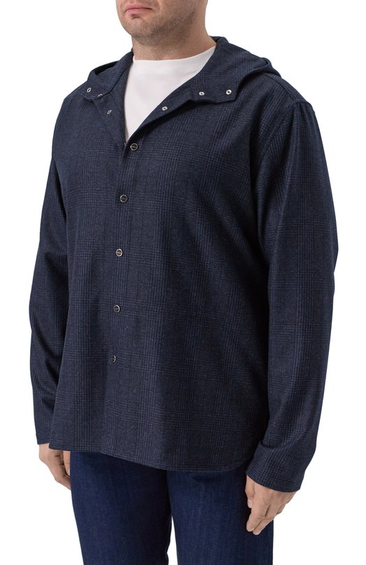 Шерстяная рубашка Kiton UMCPETEK0127G07 Синий  UMCPETEK0127G07 Фото 3