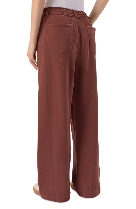 Хлопковые брюки Brunello Cucinelli MN05NHF499 Коричневый  MN05NHF499 Фото 4