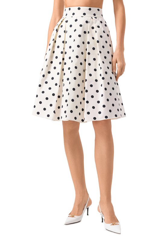 Хлопковая юбка Dolce & Gabbana F4CLQT/FSFNM Белый  F4CLQT/FSFNM Фото 3