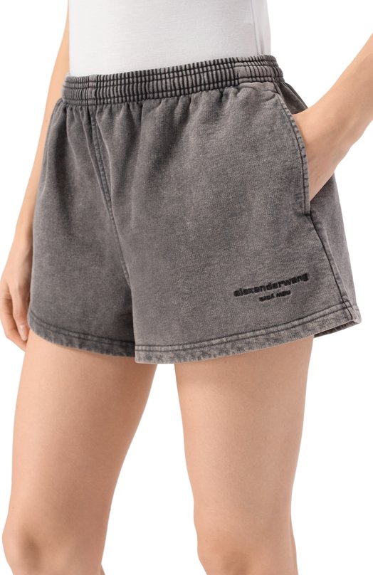 Хлопковые шорты Alexander Wang 1CC3254889 Серый  1CC3254889 Фото 5