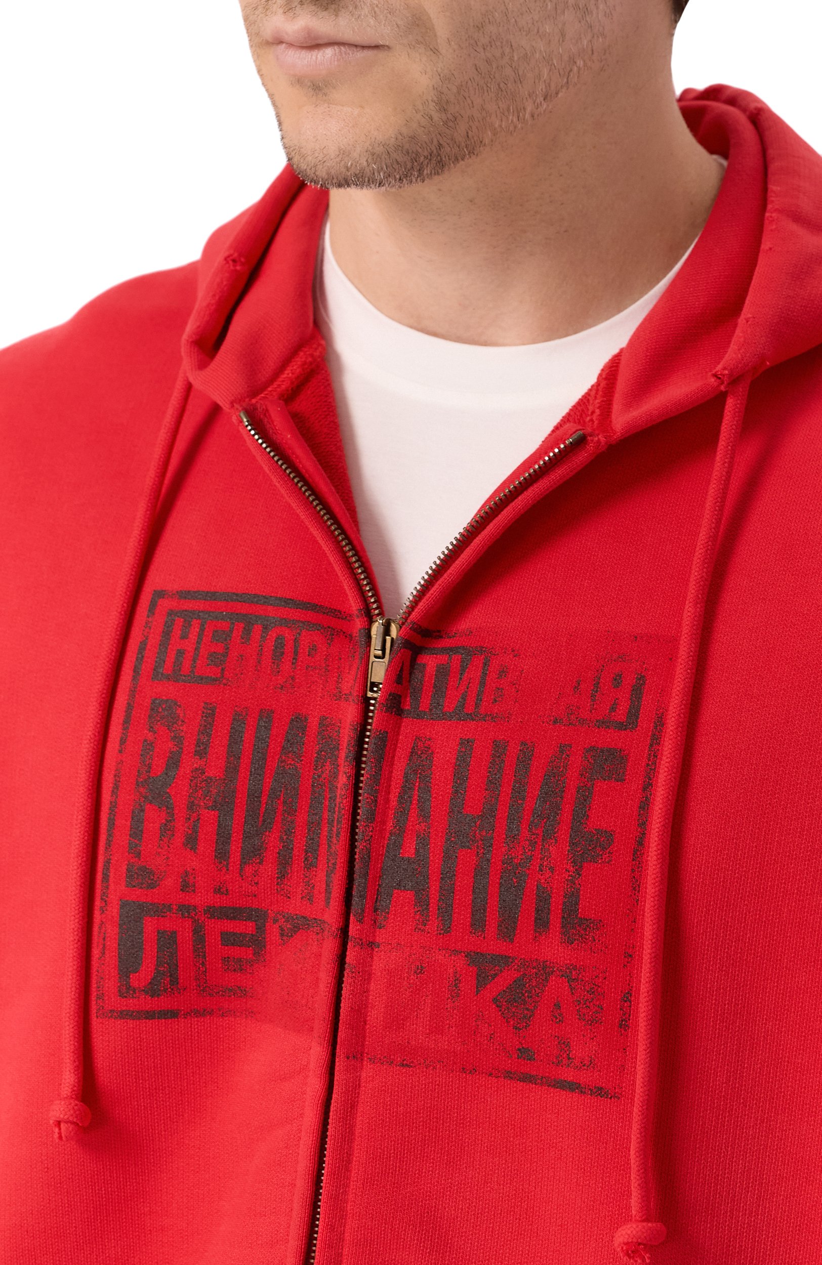 Хлопковая толстовка VETEMENTS красного цвета по цене 98550 руб., арт. MH27ZU232R, фото 6 Хлопковая толстовка VETEMENTS, арт. MH27ZU232R, фото 6