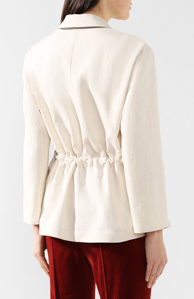 Жакет из смеси хлопка и льна BRUNELLO CUCINELLI, арт. MF5798493, фото 4