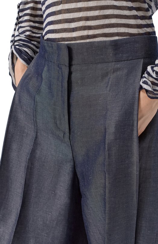 Брюки из лиоцелла и льна Giorgio Armani GW002557/AF26110 Синий  GW002557/AF26110 Фото 5