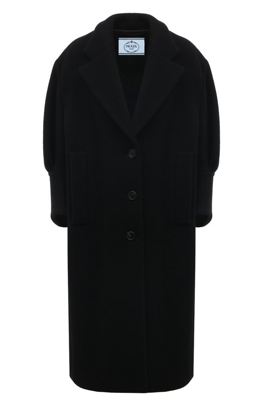 Пальто из шерсти и кашемира Prada P682O-1ZY1-F0002-212 Чёрный P682O-1ZY1-F0002-212