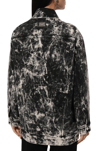 Джинсовая куртка DOLCE & GABBANA черно-белого цвета по цене 156000 руб., арт. F9M85D/G8GG3, фото 4 Джинсовая куртка DOLCE & GABBANA, арт. F9M85D/G8GG3, фото 4