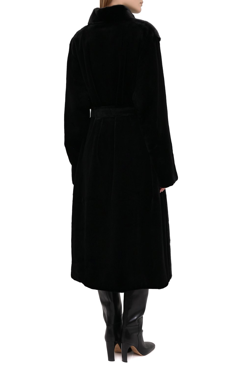 Шуба из меха норки YVES SALOMON, арт. 7WYM75720VLVR/BLACK/50, фото 4