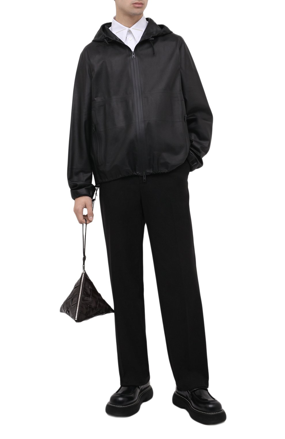 Кожаный клатч BOTTEGA VENETA темно-коричневого цвета по цене 79950 руб., арт. 667045/VCQ72, фото 3 Кожаный клатч BOTTEGA VENETA, арт. 667045/VCQ72, фото 3