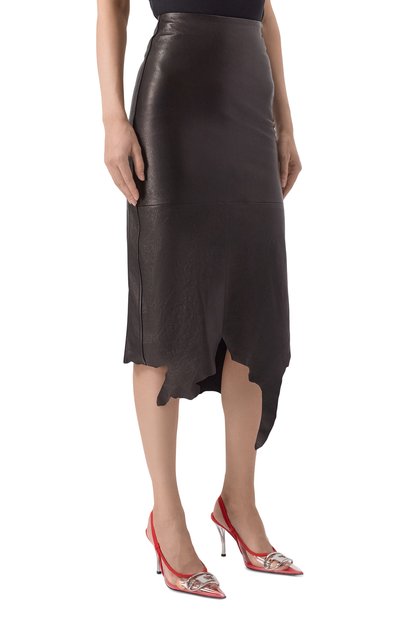 Кожаная юбка DIESEL черного цвета по цене 99050 руб., арт. A22301/0EGEW, фото 3 Кожаная юбка DIESEL, арт. A22301/0EGEW, фото 3