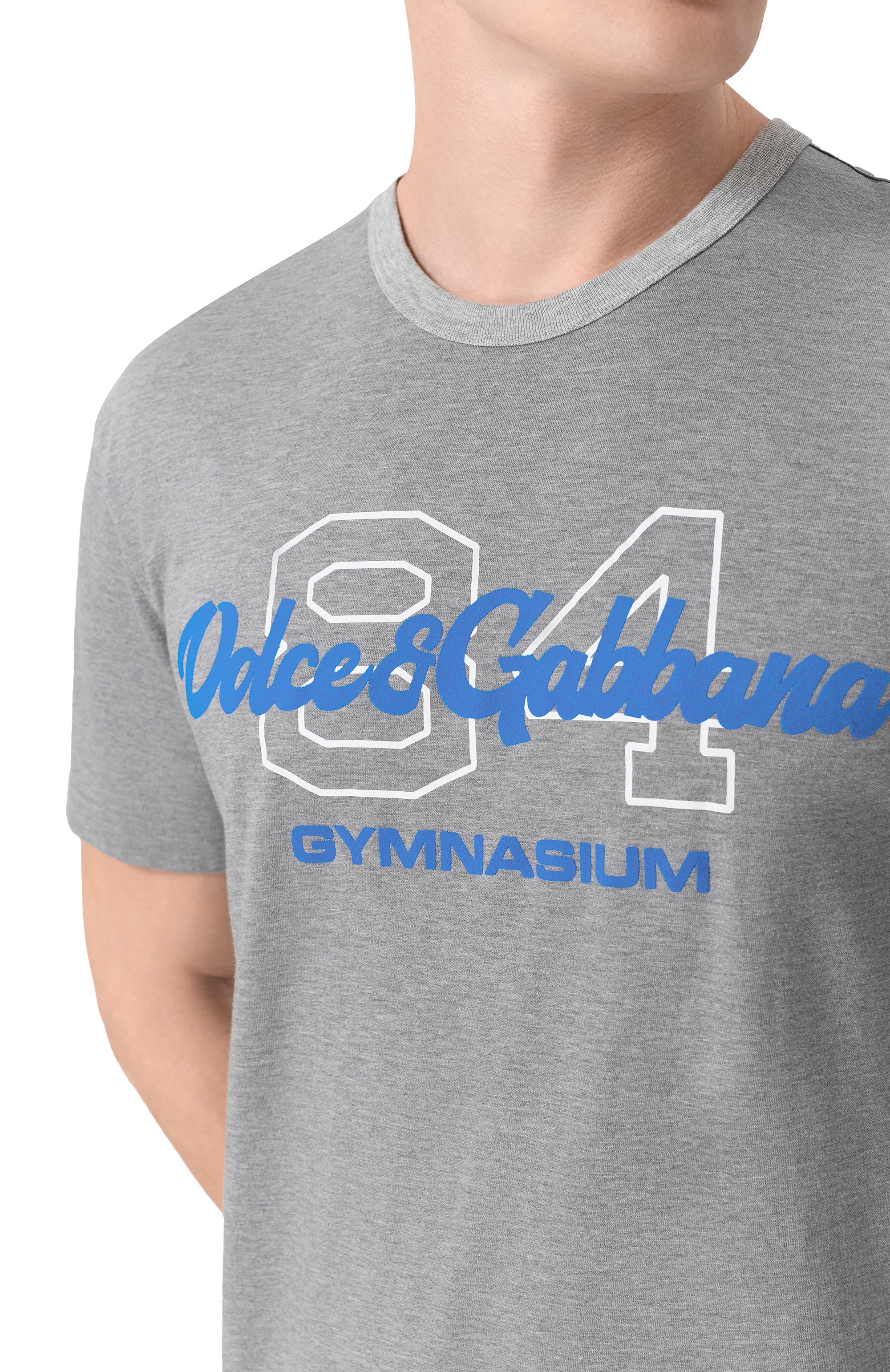 Хлопковая футболка DOLCE & GABBANA серого цвета по цене 65300 руб., арт. G8PT1T/G7PZI, фото 5 Хлопковая футболка DOLCE & GABBANA, арт. G8PT1T/G7PZI, фото 5