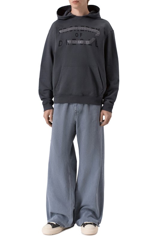 Хлопковое худи Diesel A21029/0JMBI Серый  A21029/0JMBI Фото 2