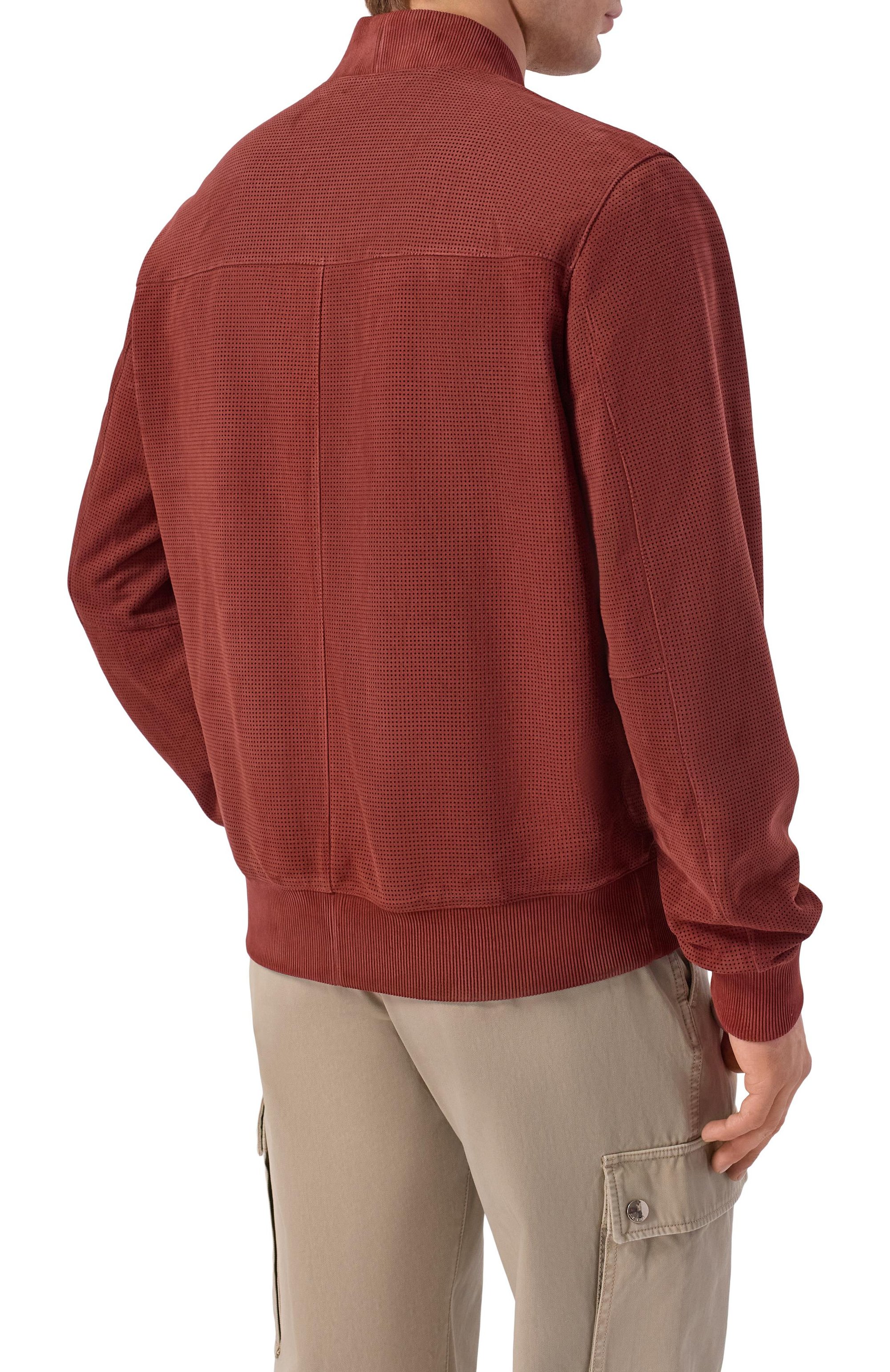 Замшевый бомбер MVST, арт. M26.2PM.L026 BIG SIZE/L016 SUEDE CIRCLE PERF0RATED, фото 4