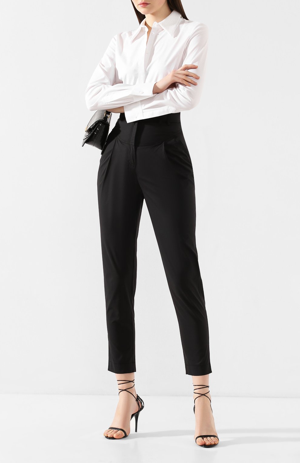 Хлопковые брюки PHILOSOPHY DI LORENZO SERAFINI черного цвета по цене 34050 руб., арт. A0327/726, фото 2 Хлопковые брюки PHILOSOPHY DI LORENZO SERAFINI, арт. A0327/726, фото 2