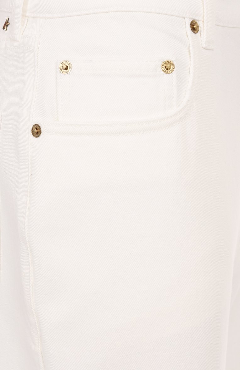 Женские джинсы GOLDEN GOOSE DELUXE BRAND белого цвета, арт. GWP00844.P000980 | Фото 6 (Материал внешний: Хлопок, Деним; Длина (брюки, джинсы): Стандартные; Силуэт Ж (брюки и джинсы): Прямые; Кросс-КТ: Деним; Стили: Кэжуэл)