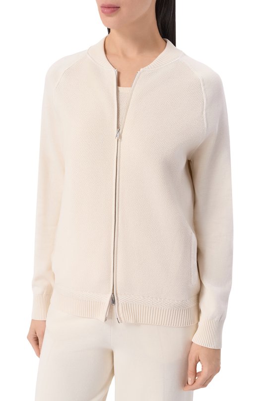 Кардиган из шелка и хлопка MVST WS61-608MU Кремовый  WS61-608MU Фото 3