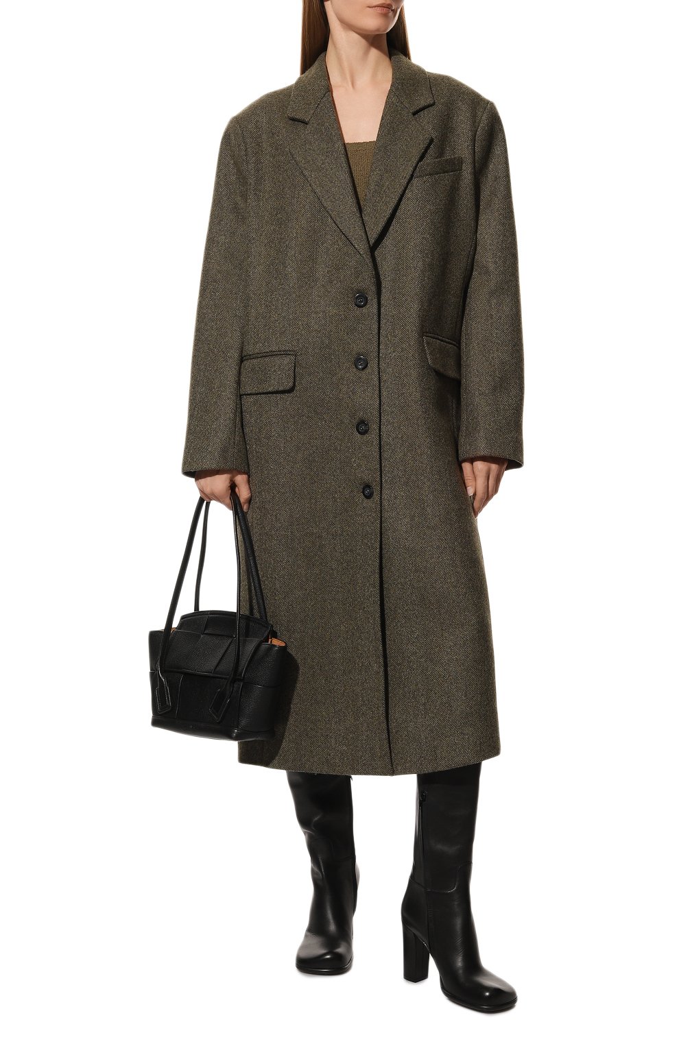 Шерстяное пальто LOOM BY RODINA темно-зеленого цвета по цене 58000 руб., арт. LBR-2223COEL, фото 2 Шерстяное пальто LOOM BY RODINA, арт. LBR-2223COEL, фото 2