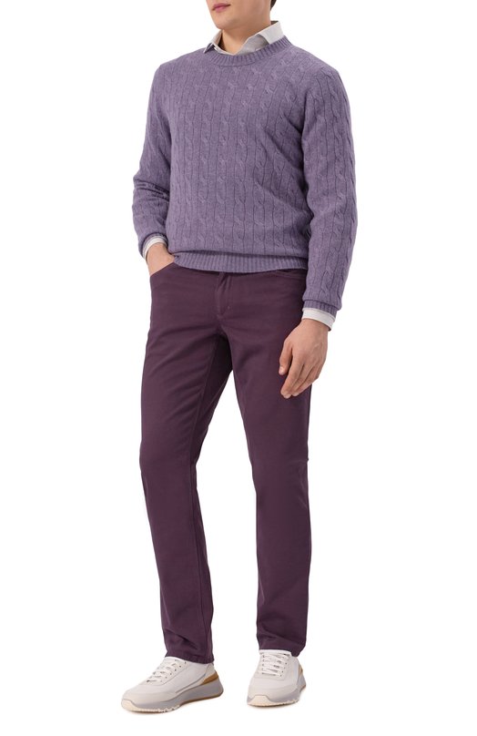 Брюки из хлопка и кашемира Zilli JSS001M0112VZDT01 Фиолетовый  JSS001M0112VZDT01 Фото 2