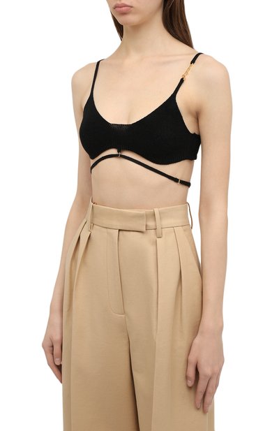Бра-топ JACQUEMUS черного цвета по цене 19650 руб., арт. 213KN405-2330, фото 3 Бра-топ JACQUEMUS, арт. 213KN405-2330, фото 3