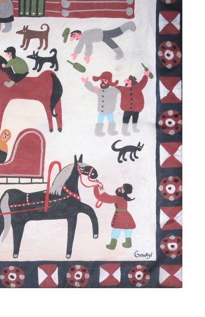 Шелковая шаль крещенская ярмарка GOURJI разноцветного цвета по цене 22980 руб., арт. 91139037/6185108, фото 4 Шелковая шаль крещенская ярмарка GOURJI, арт. 91139037/6185108, фото 4