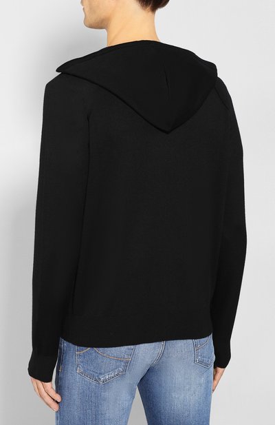 Шерстяная толстовка CANALI черного цвета по цене 96100 руб., арт. C0657/MK00780, фото 4 Шерстяная толстовка CANALI, арт. C0657/MK00780, фото 4