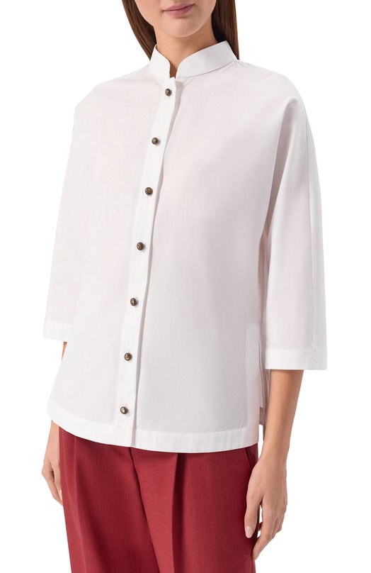 Хлопковая рубашка Giorgio Armani GW003500/TE10360 Белый  GW003500/TE10360 Фото 3