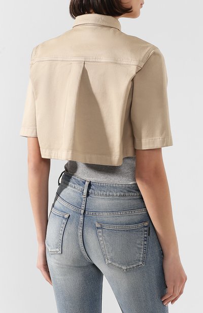 Укороченная рубашка BALMAIN бежевого цвета по цене 118500 руб., арт. TF12350/C195, фото 4 Укороченная рубашка BALMAIN, арт. TF12350/C195, фото 4