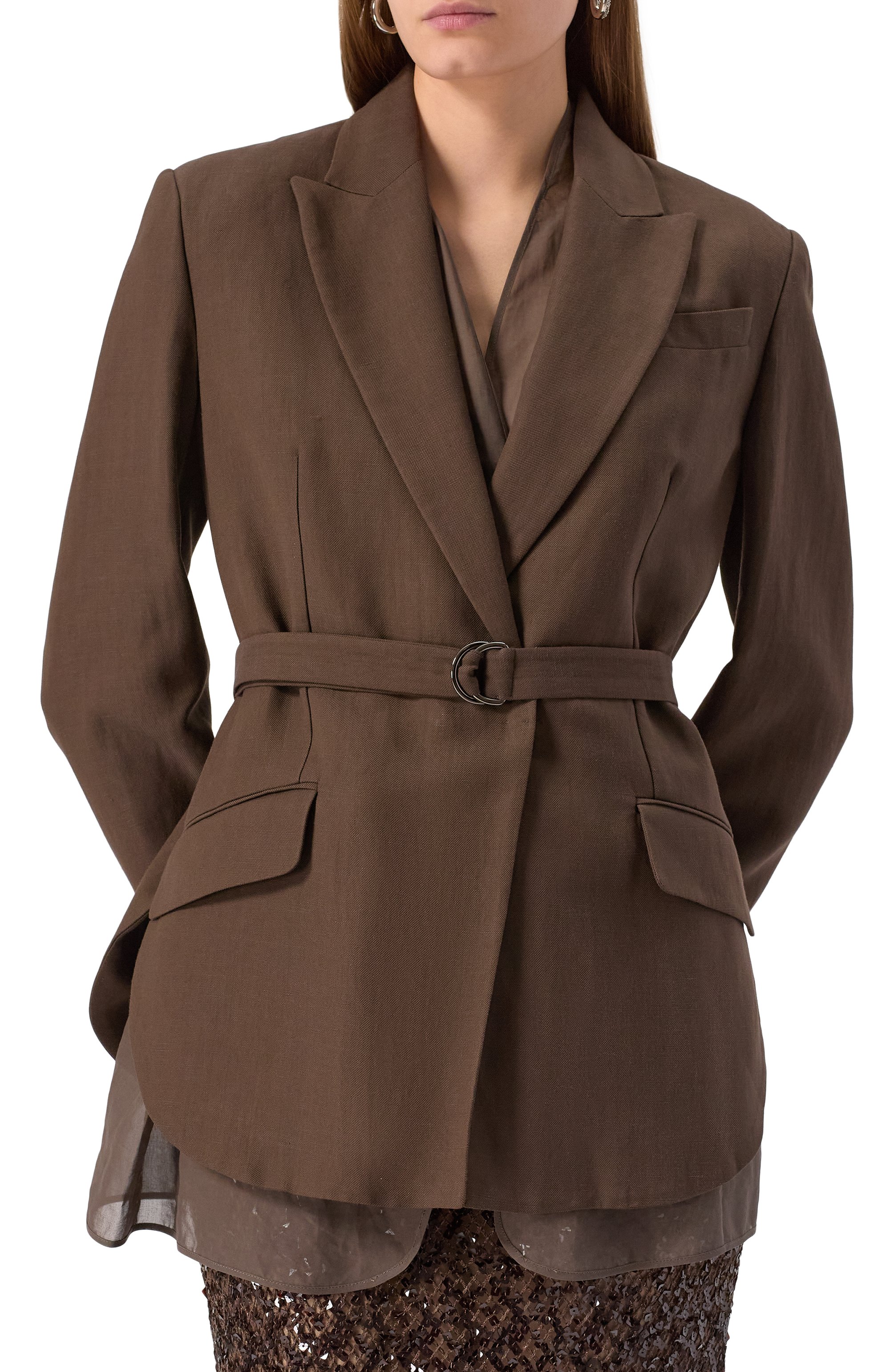 Жакет из вискозы и льна BRUNELLO CUCINELLI, арт. MH1267340, фото 3