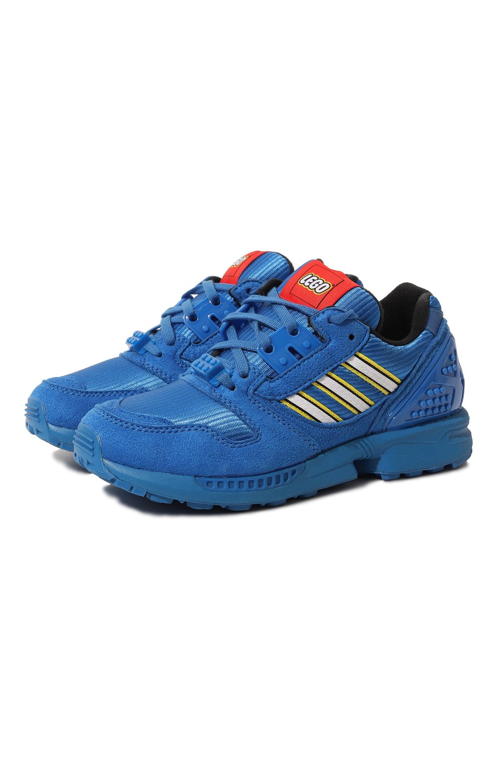 Детские кроссовки adidas zx 8000 x lego ADIDAS ORIGINALS синего цвета, арт. GZ8210 | Фото 1 (Материал внешний: Текстиль; Материал сплава: Проставлено; Нос: Не проставлено; Материал внутренний: Текстиль)