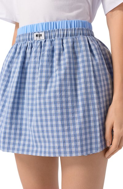 Хлопковые шорты-юбка MSGM голубого цвета по цене 38850 руб., арт. 4041MDB06Y/267108, фото 5 Хлопковые шорты-юбка MSGM, арт. 4041MDB06Y/267108, фото 5