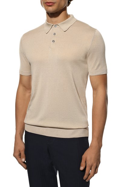 Поло из хлопка и шелка ANDREA CAMPAGNA, арт. P22-111, фото 3