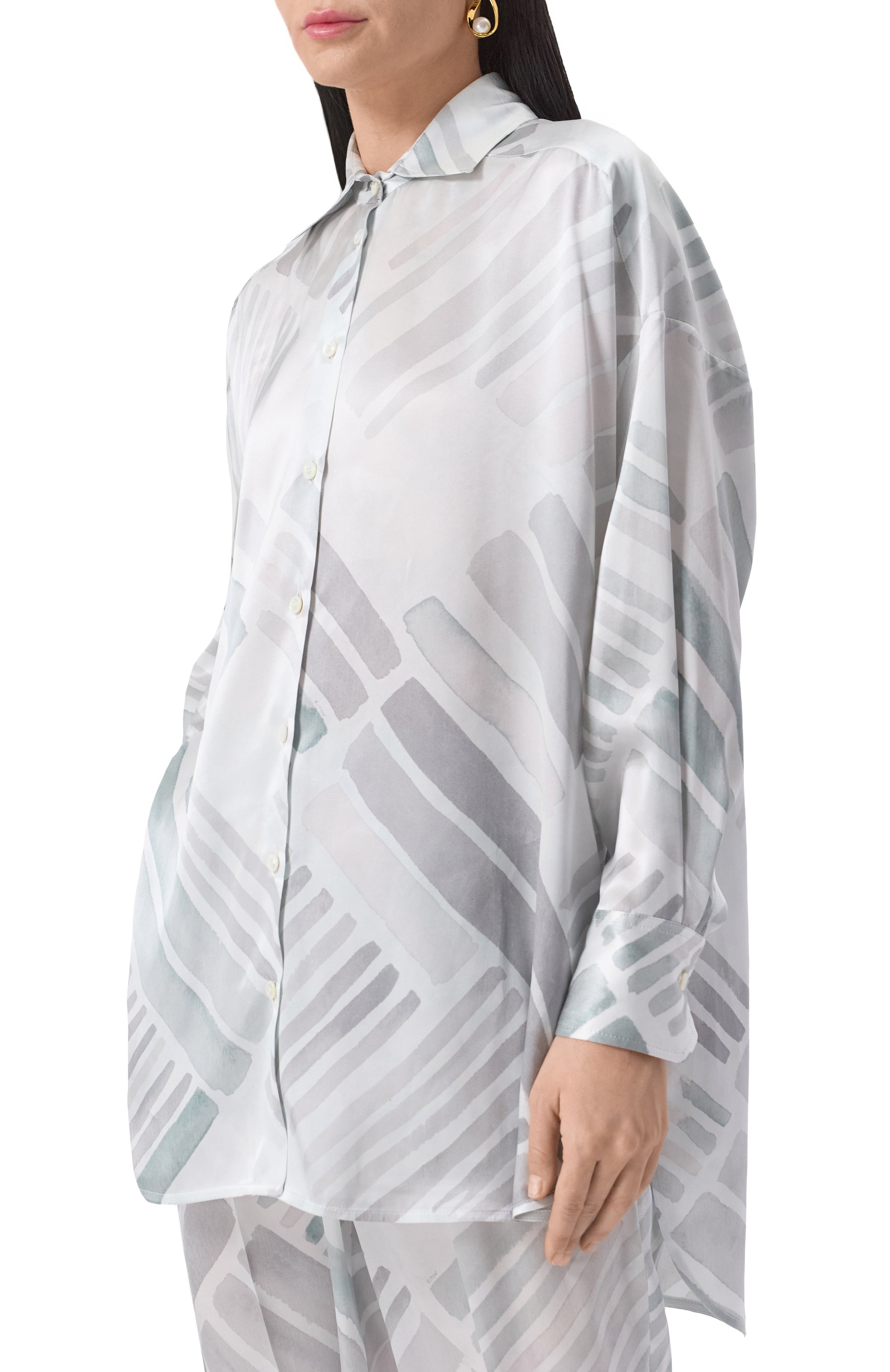 Атласная рубашка KITON, арт. D51402K0926E03, фото 3