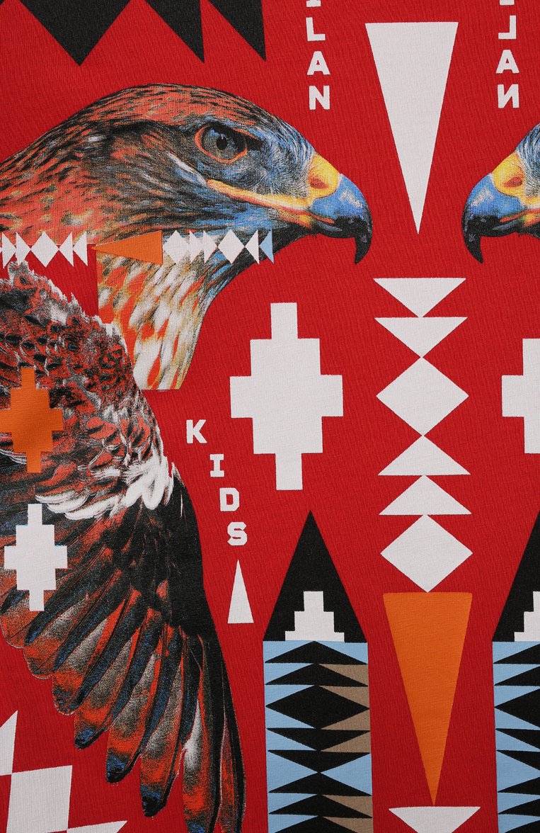 Детская хлопковая футболка MARCELO BURLON KIDS OF MILAN красного цвета, арт. CBAA002F21JER013 | Фото 3 (Материал внешний: Хлопок; Рукава: Короткие; Мальчики Кросс-КТ: Футболка-одежда; Материал сплава: Проставлено; Драгоценные камни: Проставлено; Ростовка одежда: 10 - 11 лет | 140 - 146см, 12 лет | 152 см, 8 лет | 128 см)