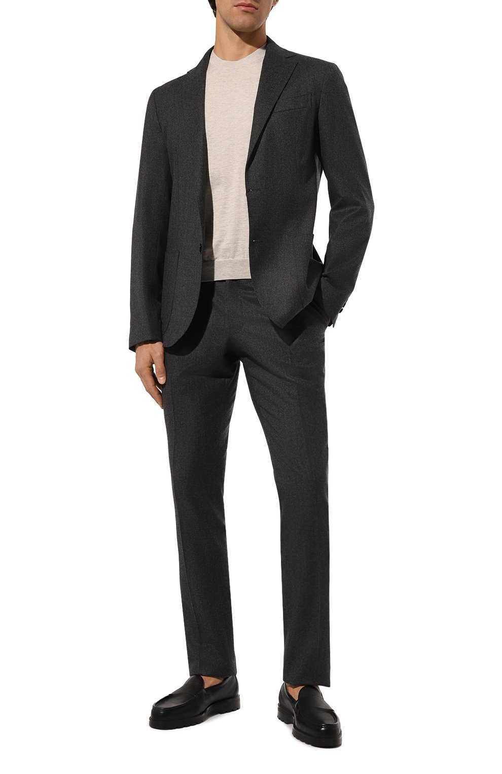 Кожаные лоферы detroit SANTONI, арт. MGDG18657NE0SHAS, фото 2