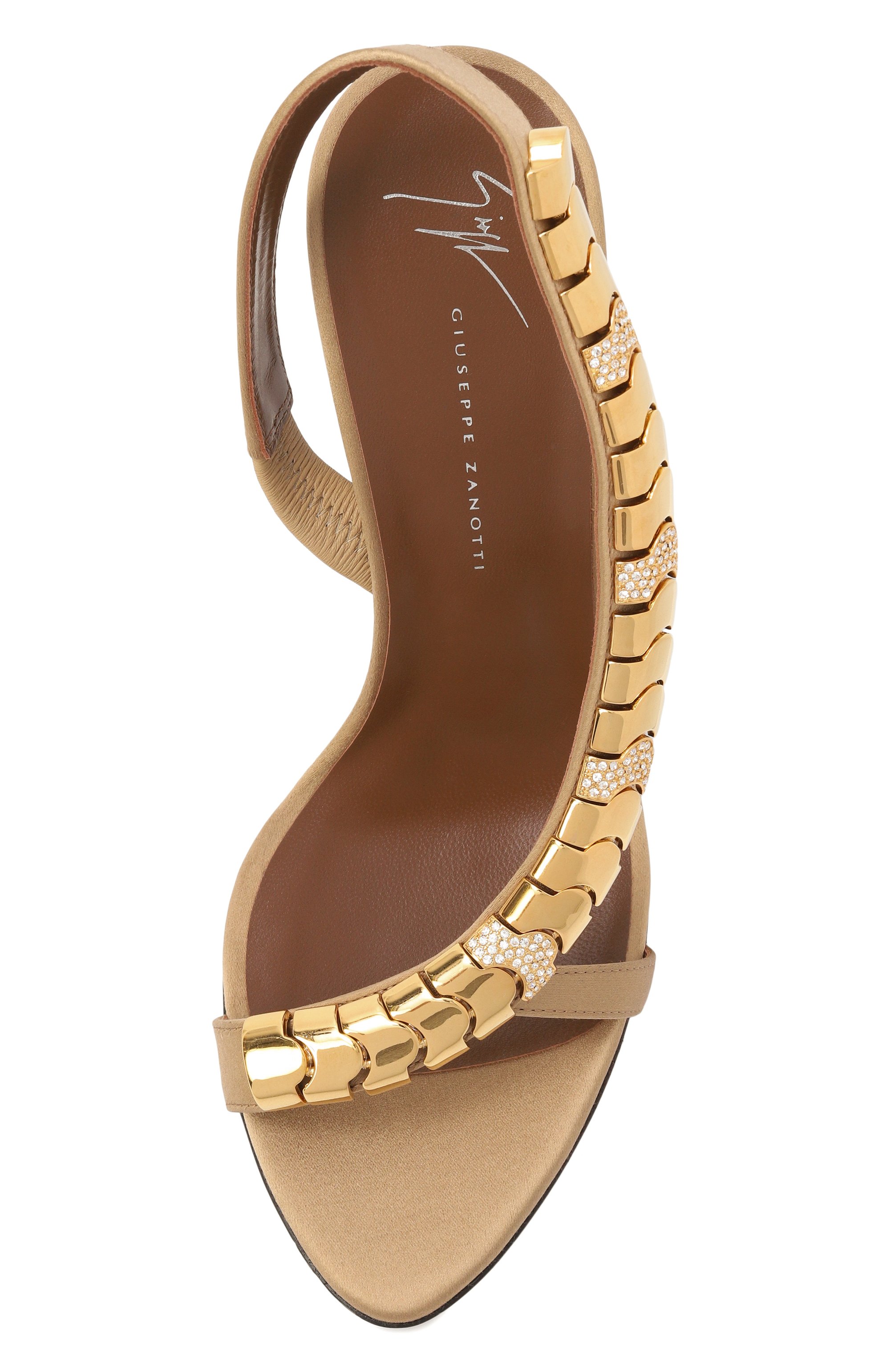Атласные босоножки gz dafne 90 GIUSEPPE ZANOTTI DESIGN бежевого цвета по цене 232500 руб., арт. I500016/RAS0 D0PPIAT0, фото 6 Атласные босоножки gz dafne 90 GIUSEPPE ZANOTTI DESIGN, арт. I500016/RAS0 D0PPIAT0, фото 6