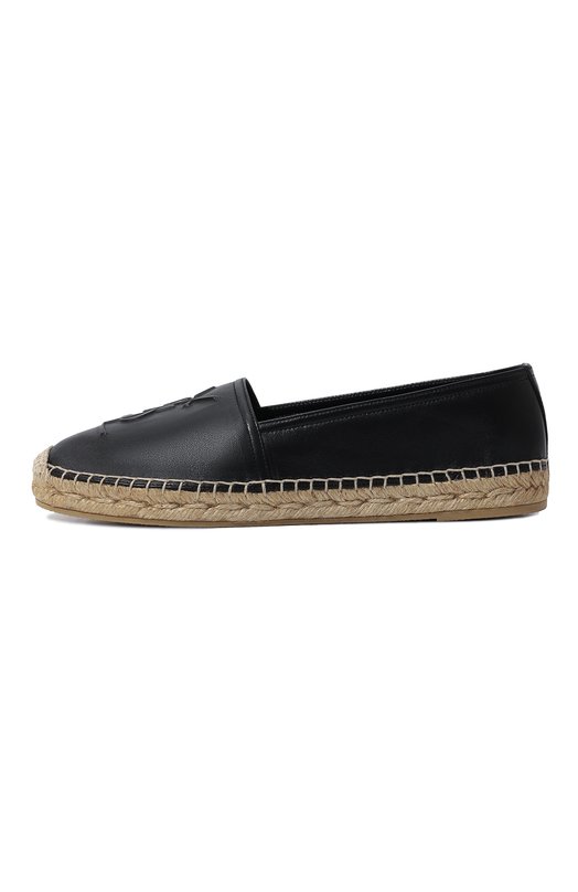 Кожаные эспадрильи Espadrille Saint Laurent 458573/AAALP Чёрный  458573/AAALP Фото 4