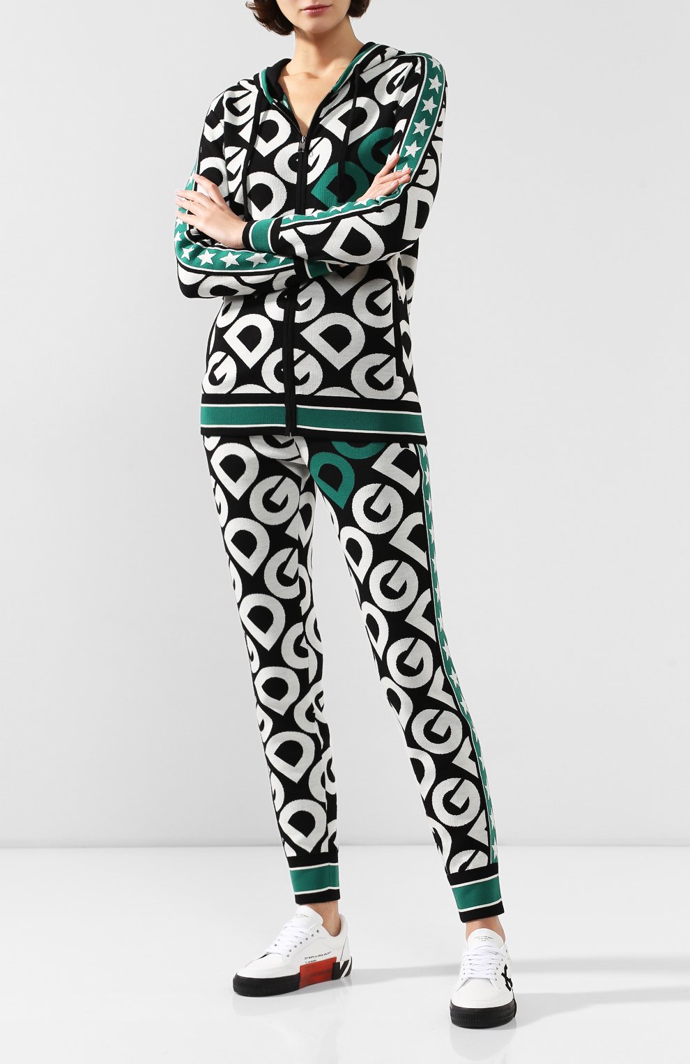 Шерстяные брюки DOLCE & GABBANA зеленого цвета по цене 99500 руб., арт. FX552T/JAVPX, фото 2 Шерстяные брюки DOLCE & GABBANA, арт. FX552T/JAVPX, фото 2