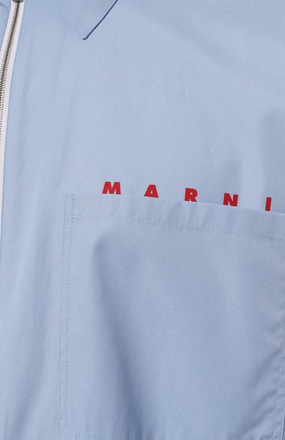 Хлопковая куртка-рубашка MARNI голубого цвета по цене 73600 руб., арт. CUMU0297P0/USCT88, фото 5 Хлопковая куртка-рубашка MARNI, арт. CUMU0297P0/USCT88, фото 5