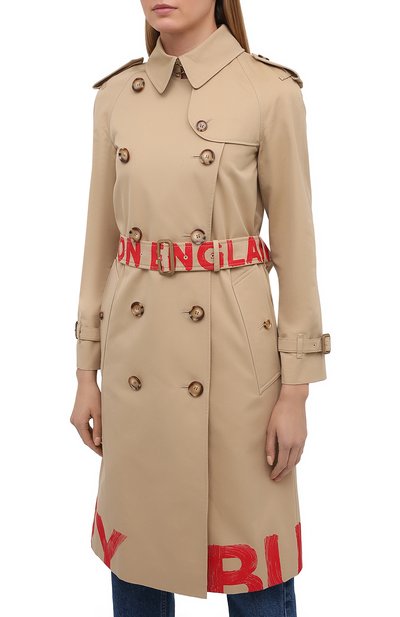 Хлопковый тренч BURBERRY бежевого цвета по цене 325500 руб., арт. 8037621, фото 3 Хлопковый тренч BURBERRY, арт. 8037621, фото 3