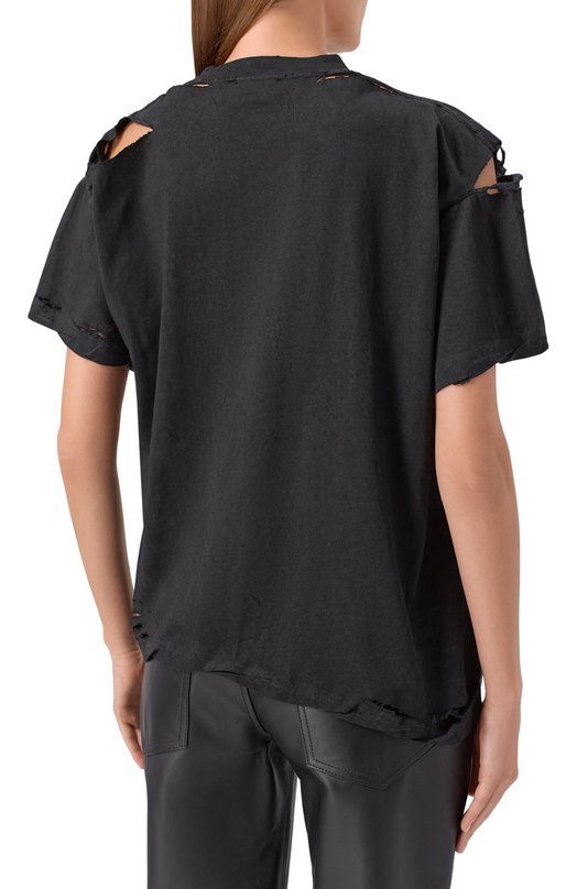 Хлопковая футболка Balenciaga 826344/TSVP4 Чёрный  826344/TSVP4 Фото 4