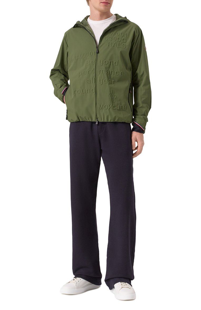 Мужская куртка rals MONCLER GRENOBLE зеленого цвета, арт. 1A00001/539DG | Фото 2 (Рукава: Длинн�ые; Материал внешний: Синтетический материал; Длина (верхняя одежда): Короткие; Материал подклада: Синтетический материал; Кросс-КТ: другое; Стили: Кэжуэл, Милитари)