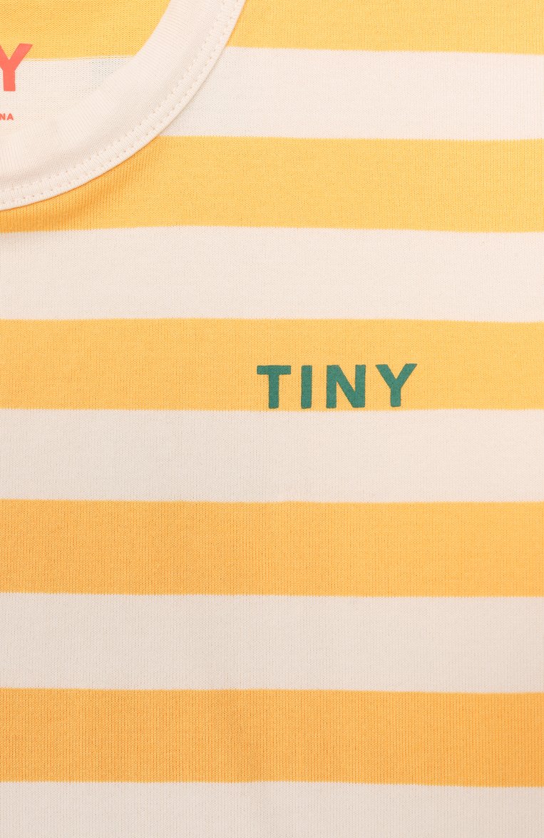 Детская хлопковая футболка TINYCOTTONS желтого цвета, арт. SS25-111 | Фото 3 (Рукава: Короткие; Материал внешний: Хлопок; Мальчики Кросс-КТ: Футболка-одежда; Автоматизация ТО: Проставлено; Автоматизация состава: Проставлено; Ростовка одежда: 4 года | 104 см, 8 лет | 128 см, 6 лет | 116 см, 10 - 11 лет | 140 - 146см, 2 года | 92 см, 3 года | 98 см)