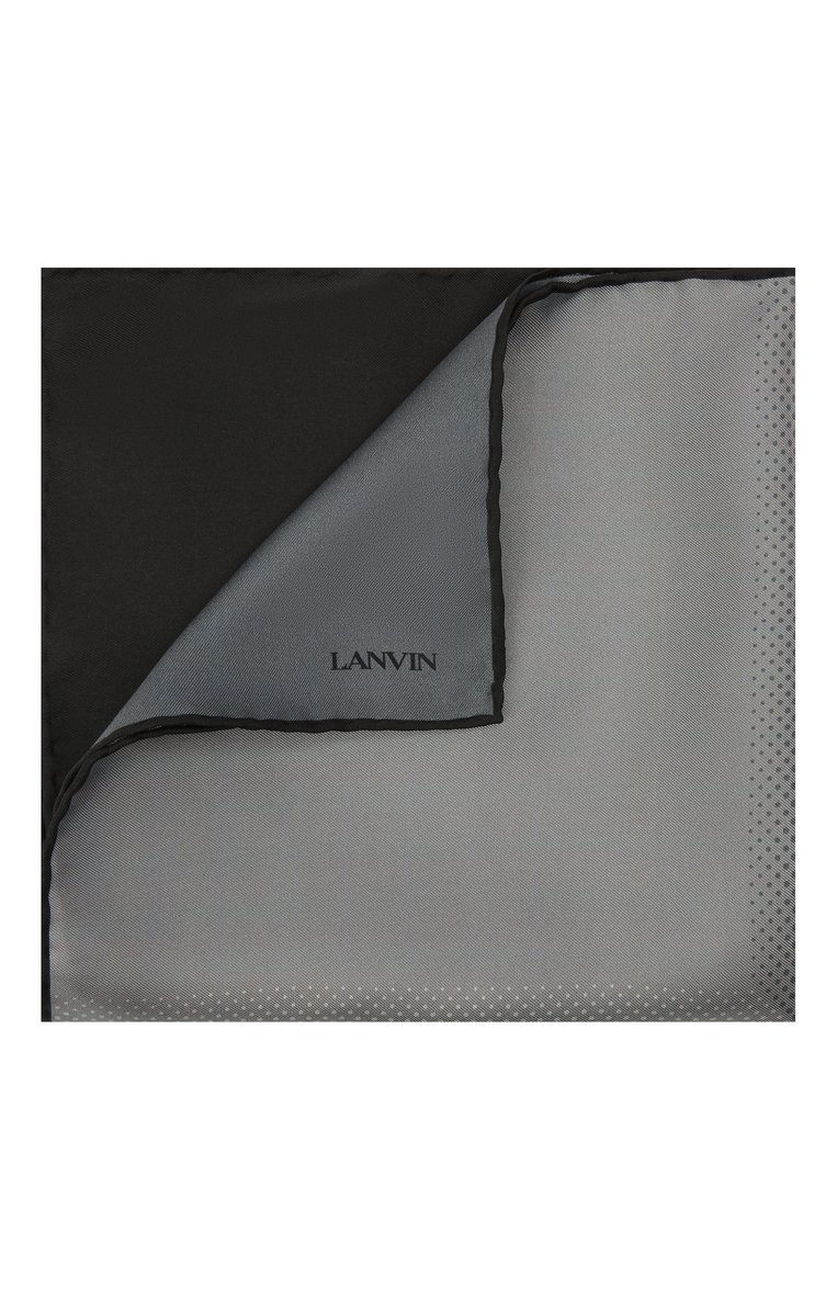 Мужской шелковый платок LANVIN серого цвета, арт. 3800/HANDKERCHIEF | Фото 1 (Материал: Текстиль, Шелк; Материал сплава: Проставлено; Нос: Не проставлено)