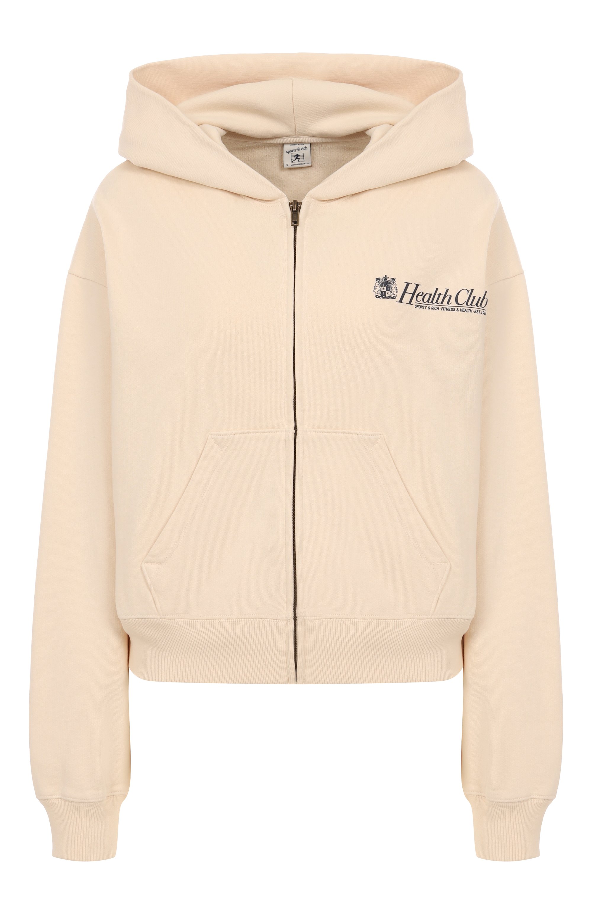 Хлопковая толстовка SPORTY AND RICH кремового цвета по цене 29300 руб., арт. ST068620080CR01, фото 1 Хлопковая толстовка SPORTY AND RICH, арт. ST068620080CR01, фото 1