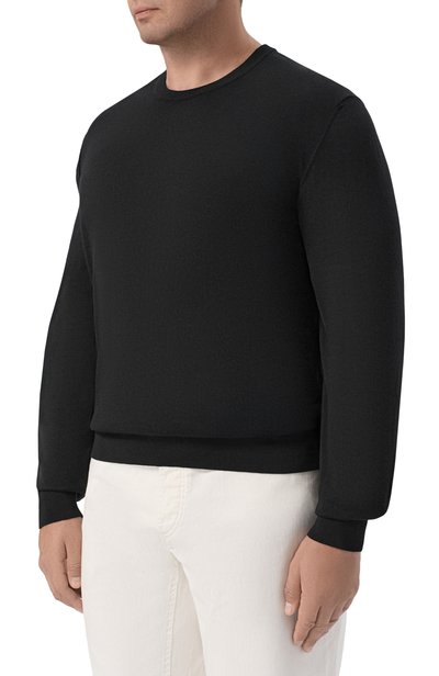 Шерстяной джемпер DOLCE & GABBANA черного цвета по цене 99950 руб., арт. GXX02T/JDVNI, фото 3 Шерстяной джемпер DOLCE & GABBANA, арт. GXX02T/JDVNI, фото 3