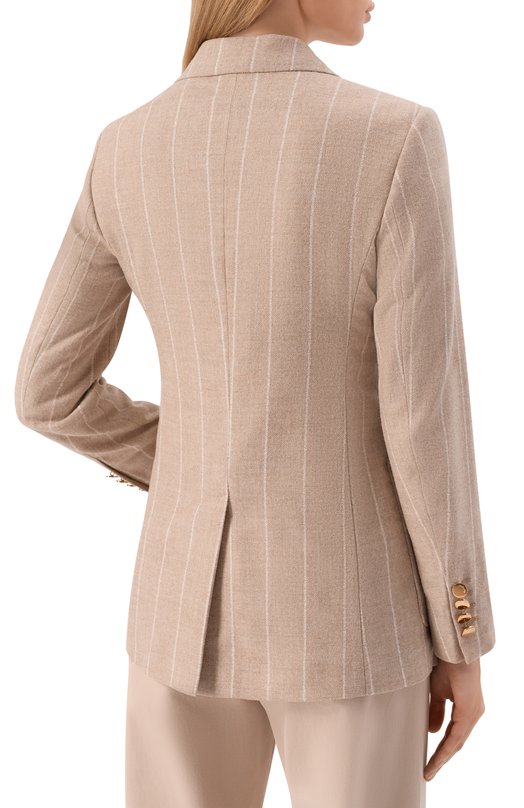 Жакет из шерсти и хлопка Max Mara RI0M Бежевый  RI0M Фото 4