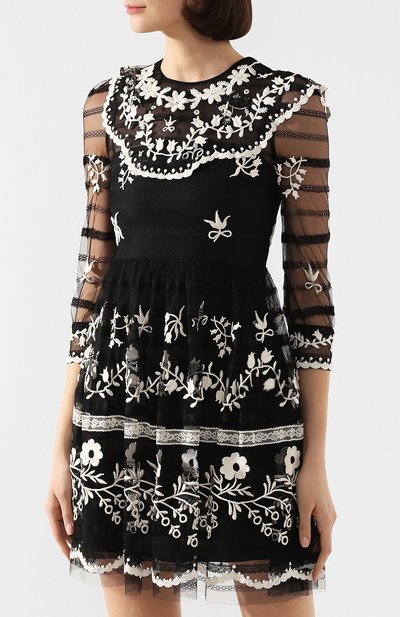 Платье REDVALENTINO черно-белого цвета по цене 89150 руб., арт. TR3VA11M/4T6, фото 3 Платье REDVALENTINO, арт. TR3VA11M/4T6, фото 3