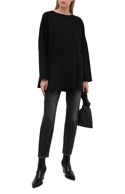 Хлопковый лонгслив YOHJI YAMAMOTO черного цвета по цене 41050 руб., арт. ND-T60-086, фото 2 Хлопковый лонгслив YOHJI YAMAMOTO, арт. ND-T60-086, фото 2