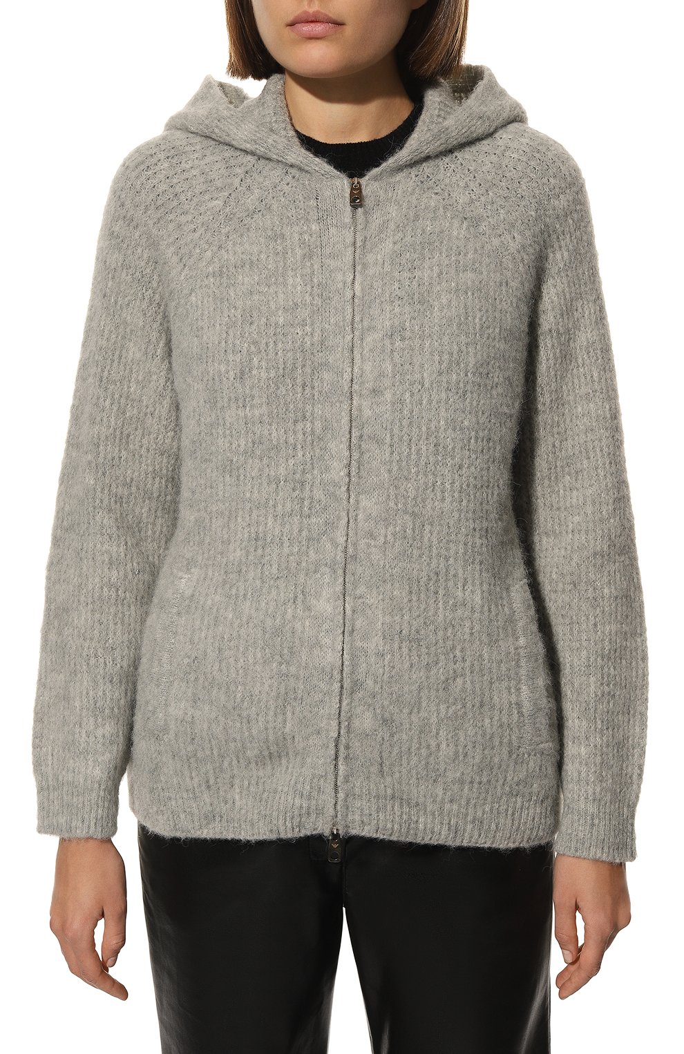 Шерстяной кардиган EMPORIO ARMANI серого цвета по цене 53050 руб., арт. 6L2MWT/2M21Z, фото 3 Шерстяной кардиган EMPORIO ARMANI, арт. 6L2MWT/2M21Z, фото 3