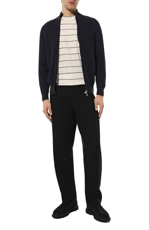 Футболка изо льна и хлопка Brunello Cucinelli MW8341308 Кремовый  MW8341308 Фото 2