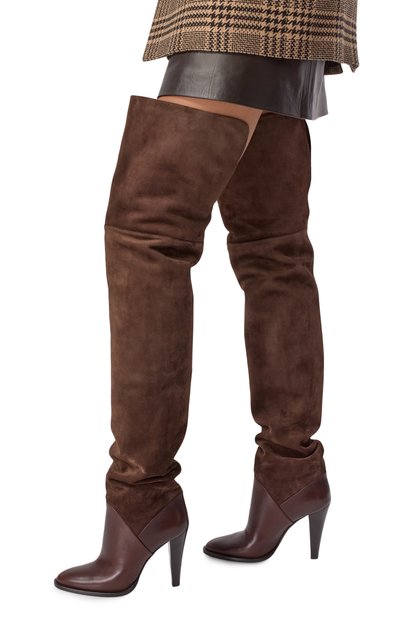 Женские замшевые ботфорты nadja 100 SAINT LAURENT, арт. 843871/27DAC