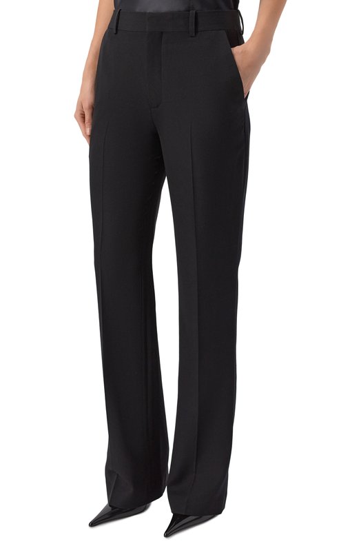Шерстяные брюки Balmain GF1PN220/WC09 Чёрный  GF1PN220/WC09 Фото 3